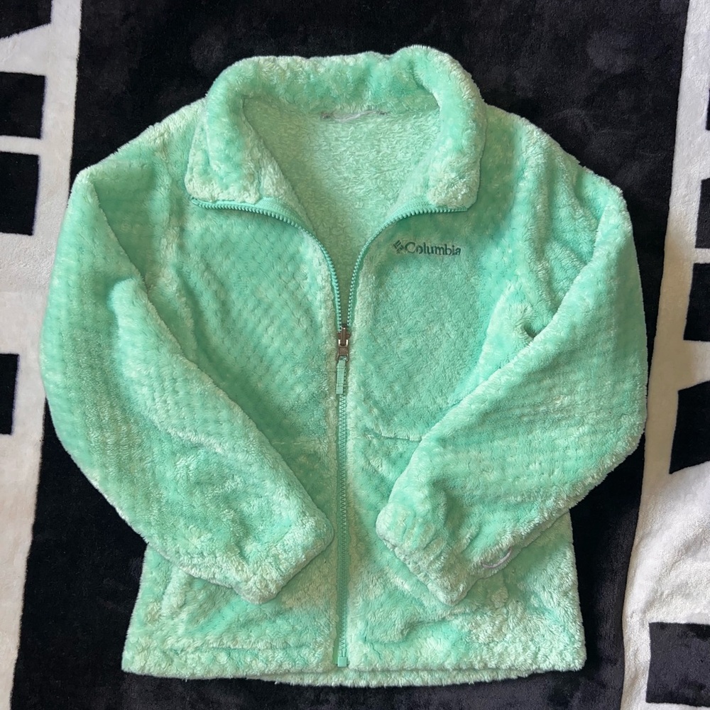 Columbia kids Light Green sherpa full zip Jacket